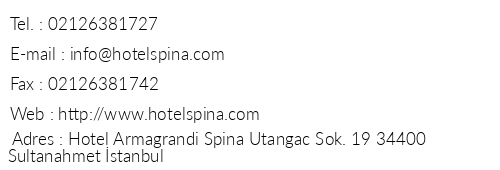 The Armagrandi Spina Hotel telefon numaralar, faks, e-mail, posta adresi ve iletiim bilgileri
